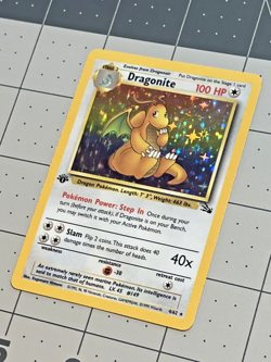 Dragonite 4/62 Holo 1st Edition Pokemon Fossil MP - Image 2