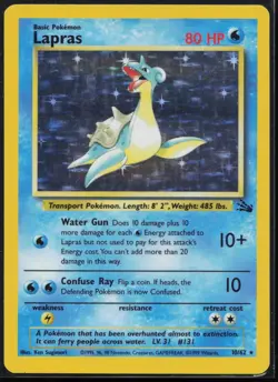 Lapras 10/62 Rare Fossil Pokemon Unlimited Holo LP - Image 1