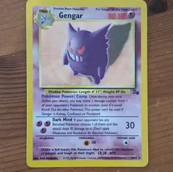 Pokemon TCG Fossil Gengar 5/62 Rare Regular Unlimited English 1999 HP 80 WotC - Image 1
