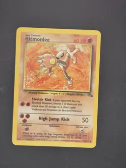Pokemon TCG Hitmonlee Fossil Card 22/62 Regular Rare LP - Image 1