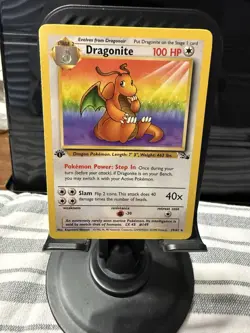 Wizards of the Coast Pokemon TCG Fossil 1st Ed Dragonite 19/62 Holo 1999 100 HP - Image 2