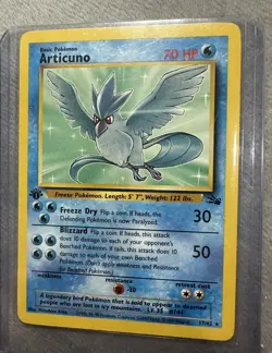 Articuno 17/62 Fossil Rare Pokemon 1st Edition NM - Image 1
