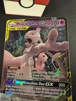 Pokemon Mewtwo & Mew Tag Team GX Unified Minds Holo Ultra Rare Card 71/236 - Image 2