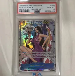 Bandai Boa Hancock OP07-051 Manga Alt Art Parallel Foil PSA 10 - Image 1