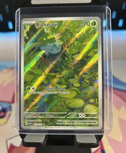 151 Bulbasaur 166/165 Illustration Rare Card Holo Pokemon TCG Gen 1 Starter NM - Image 1