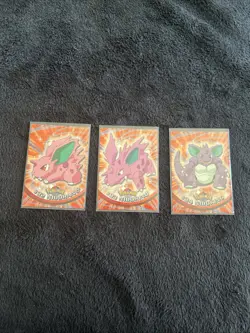 Nidoran,Nidorino & Nidoking Topps Blue Label NM Vintage Pokemon Card Lot - Image 1