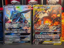 Pokemon TCG Rayquaza Shiny GX/Reshiram & Charizard Jumbo Promo Cards NM - Image 1