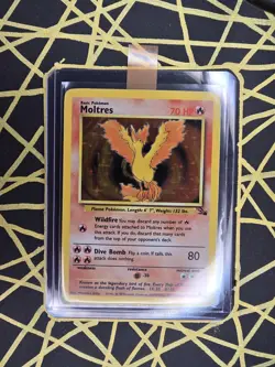 🔥 Moltres 12/62 🔥 Original Holo Rare Fossil Set Pokemon Card WOTC TCG 1999 - Image 2