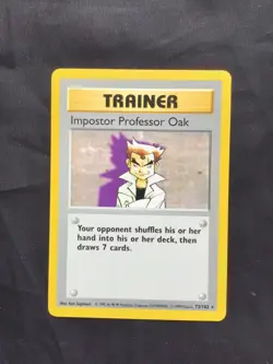 Pokemon Cards: Base Set Shadowless Rare: Impostor Professor Oak 73/102 - Image 1