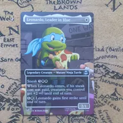 Leonardo, Leader in Blue (Borderless) MTG [Teenage Mutant Ninja Turtles] - Image 1