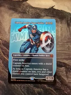 MTG Marvel Super-Heroes FOIL Captain America, Super-Soldier Extended Art M 0352 - Image 1