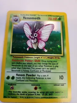 Venomoth Misprint No Set Symbol Jungle Holo Pokemon Card WOTC NM - Image 3