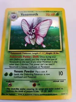 Venomoth Misprint No Set Symbol Jungle Holo Pokemon Card WOTC NM - Image 4