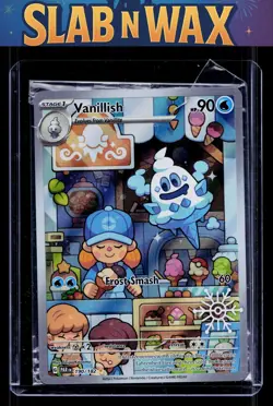 Pokemon tcg SV04: Paradox Rift Vanillish #190/182 Holiday Stamped - Image 1