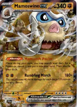 Pokemon Mamoswine ex 079/159 Journey Together Double Rare NM - Image 1