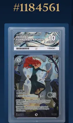 ACE 10 Lorcana Wilds Unknown iconic Merida Formidable Archer. ACE 10. Disney - Image 3