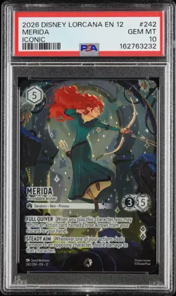 2026 Disney Lorcana Wilds Unknown 242 Merida - Formidable Archer Iconic PSA 10 - Image 1