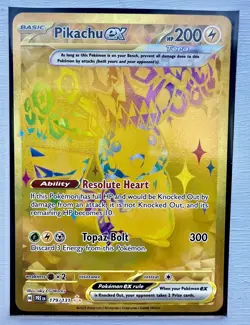 Pokemon TCG: Pikachu ex #179/131 Hyper Rare Gold Prismatic Evolutions - Image 1