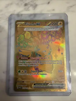 Pokemon TCG Pikachu Ex Gold Hyper Rare 179/131 Prismatic Evolutions English NM - Image 1