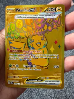 Pokemon TCG Pikachu Ex Gold Hyper Rare 179/131 Prismatic Evolutions English NM - Image 1