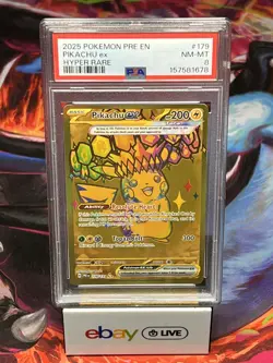 Pikachu ex 179/131 Hyper Rare Gold Prismatic Evolutions Pokemon Card - PSA 8 - Image 1