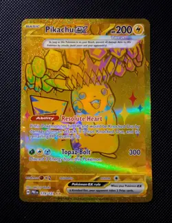 Pokemon Prismatic Evolutions Pikachu Ex Gold Hyper Rare 179/131 - Image 1
