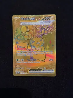 Pikachu ex 179/131 Hyper Rare Gold Card Pokemon Prismatic Evolutions Tera - Image 1