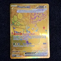 Pokemon Pikachu ex 179/131 Hyper Rare Gold Full Art Prismatic Evolutions NM - Image 1