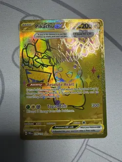 Pikachu EX Gold Hyper Rare 179/131 Pokemon Prismatic Evolutions Near Mint - Image 1