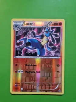 Pokemon TCG Lucario Fates Collide 47/124 Reverse Holo Rare Card Lp - Image 1