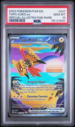 2023 POKEMON PAR EN-PARADOX RIFT TAPU KOKO EX SPECIAL ILLUSTRATION RARE PSA 10 - Image 1