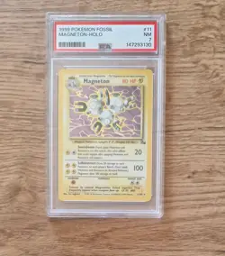 Pokemon Fossil 1999 Magneton 11 Holo Rare PSA 7 Near Mint WOTC Vintage Card - Image 1