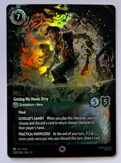 Disney Lorcana - Milo Thatch, Getting His Hands Dirty – Enchanted – 230/204 - Image 2