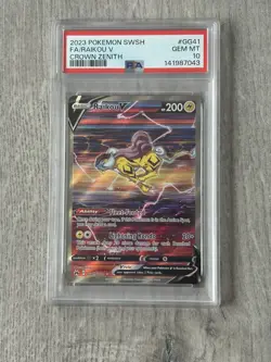 PSA 10! Raikou V (GG41/GG70) Crown Zenith S&V Illustration Rare Pokemon Card! - Image 1