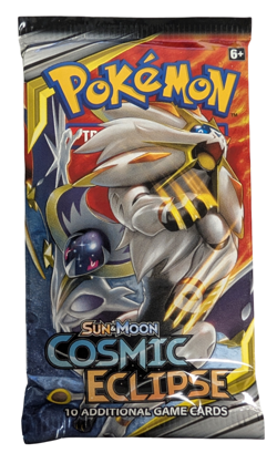 Pokemon TCG Sun & Moon Cosmic Eclipse Booster Pack Solgaleo & Lunala Art - Image 1