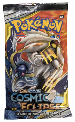 Pokemon TCG Sun & Moon Cosmic Eclipse Booster Pack Solgaleo & Lunala Art - Image 1