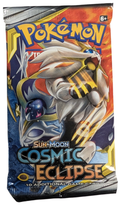 Pokemon TCG Sun & Moon Cosmic Eclipse Booster Pack Solgaleo & Lunala Art - Image 1