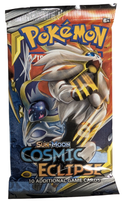 Pokemon TCG Sun & Moon Cosmic Eclipse Booster Pack Solgaleo & Lunala Art - Image 1