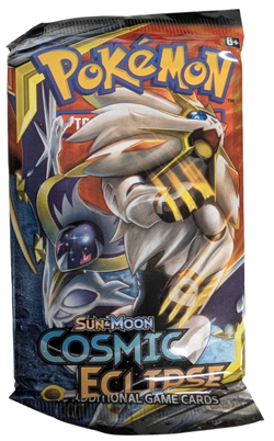 Pokemon TCG Sun & Moon Cosmic Eclipse Booster Pack Solgaleo & Lunala Art - Image 1