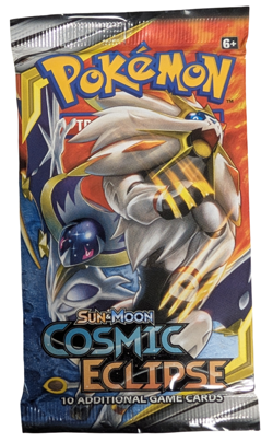 Pokemon TCG Sun & Moon Cosmic Eclipse Booster Pack Solgaleo & Lunala Art - Image 1