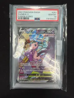 2021 POKEMON SWORD & SHIELD FUSION STRIKE #251 FULL ART/MEW V PSA 10 - Image 1