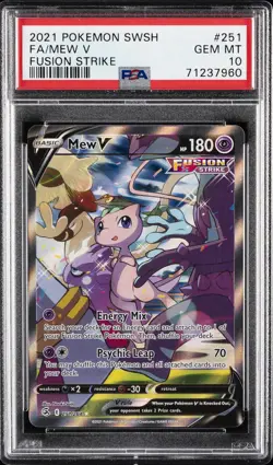 2021 POKEMON SWORD & SHIELD FUSION STRIKE #251 FULL ART/MEW V PSA 10 - Image 1