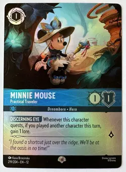 2026 Disney Lorcana Epic Minnie Mouse Foil 219/204 EN Practical Traveler Holo - Image 1