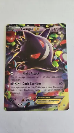 Pokemon Jumbo Gengar EX 34/119 Holo XY Phantom Forces Moderately Played - Image 1