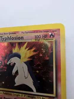 CREASED Pokemon TCG Neo Genesis Typhlosion 18/111 Unlimited Holo Rare W/ Swirl - Image 4