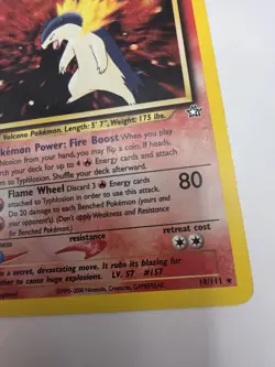 CREASED Pokemon TCG Neo Genesis Typhlosion 18/111 Unlimited Holo Rare W/ Swirl - Image 5