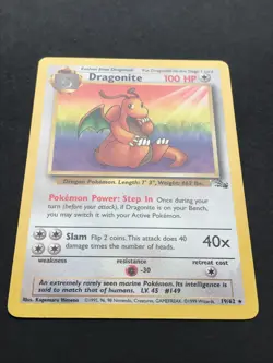 Dragonite 19/62 Fossil Rare - Vintage Pokemon Card WOTC 1999 Non Holo - Image 3