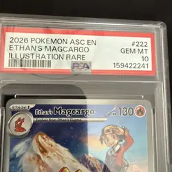 2026 POKEMON ASC EN-ASCENDED HEROES IR #222 ETHAN'S MAGCARGO PSA 10 - Image 2