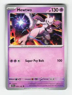 Mewtwo SV07: Stellar Crown 059/142 Pokemon Uncommon NM - Image 3