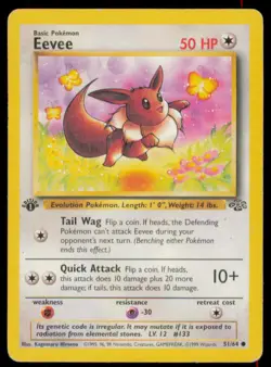 Eevee 51/64 1st Edition Common Jungle Pokemon Heavily Played - Image 1